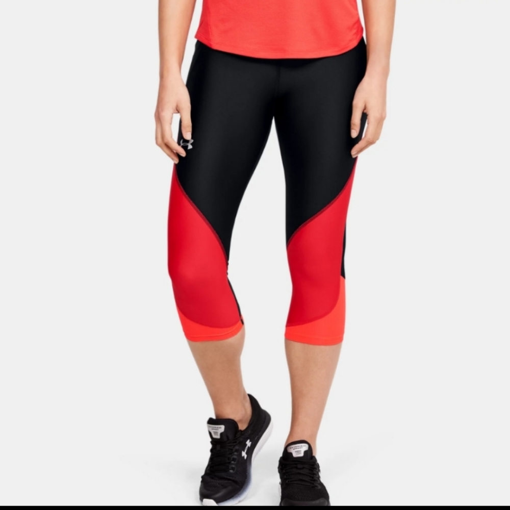 UNDER ARMOUR WOMEN'S HEATGEAR COLOR BLOCK COMPRESSION LEGGINGS SZ S - Picture 2 of 10